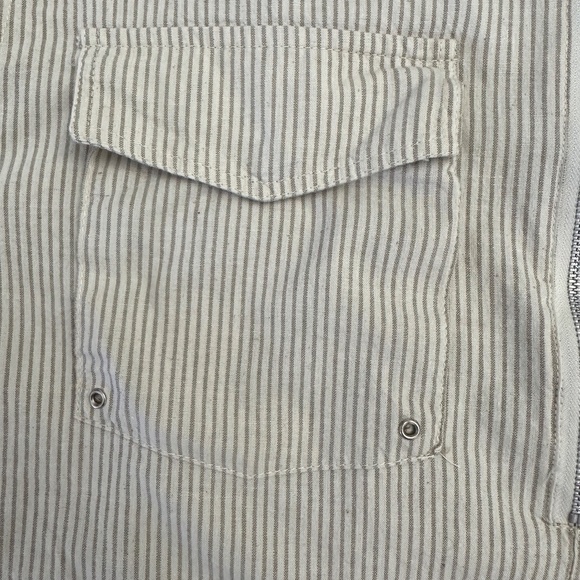 Esprit Sport Vintage Cream and Tan Striped top zip top Women's L - Picture 5 of 8